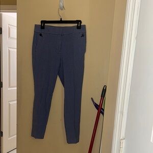 Loft Women’s Blue White Houndstooth Marisa Ankle Pants